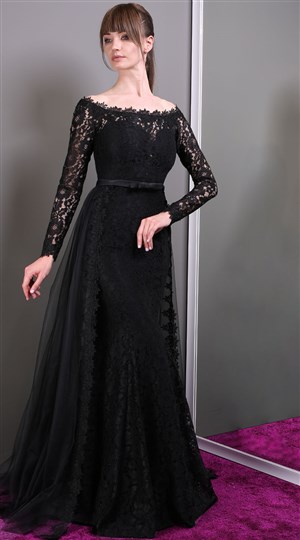 Uzun abiye elbise  siyah