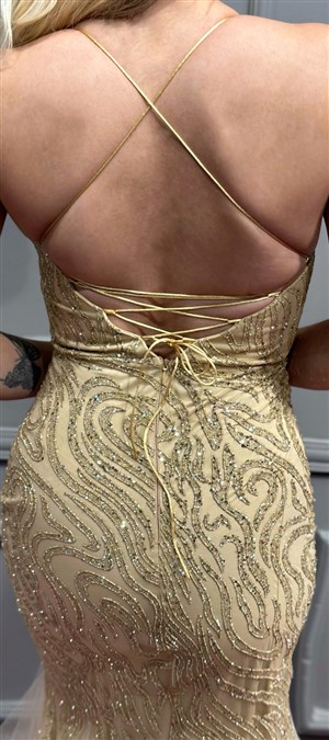 Uzun abiye elbise  GOLD