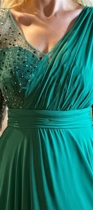Uzun abiye elbise  green
